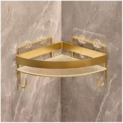 Corner Shower Caddy with Hooks and Adhesive Mount