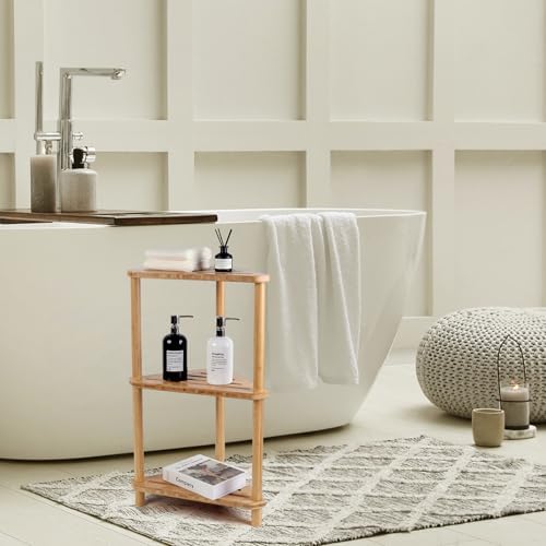 GUGIGIP Bamboo Corner Shower Caddy 3-Tier