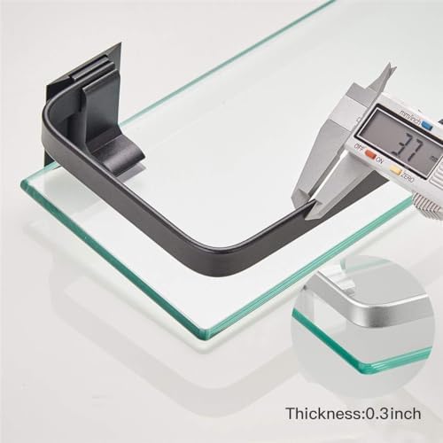 VOLPONE 3 Tier Black Bathroom Wall Shelf