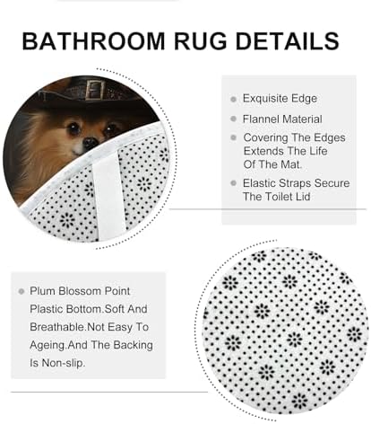 4PCS Halloween Witch Pomeranian Dog Bath Set with Non-Slip Rug