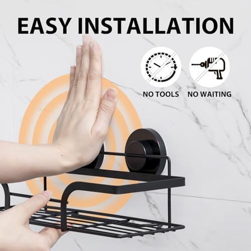 LEVERLOC 2 Pack Shower Caddy Suction Cup Organizer