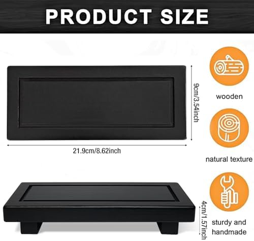 Black and White Natural Pine Vanity Tray for Bathroom and Kitchen