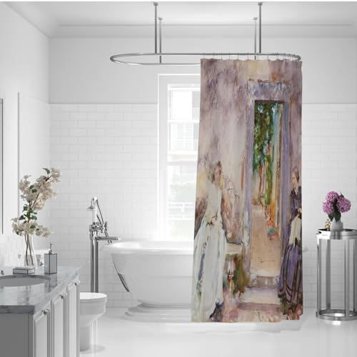 Classic Watercolor Shower Curtain 72x78 Inches