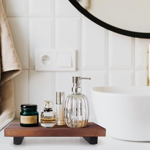Wooden Bathroom Organizer Tray for Soap and Lotion