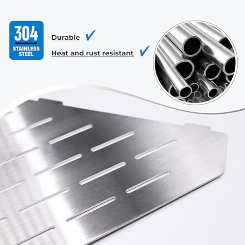 FerdY 2-Pack 10 Inch Brushed Nickel Recessed Corner Shower Shelf