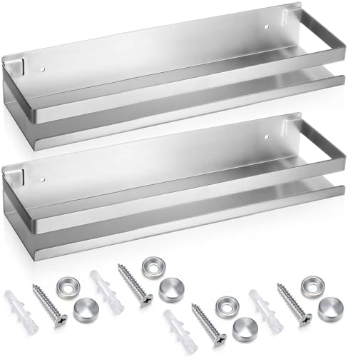 Lallisa 2 Piece Stainless Steel Floating Shower Caddy with Storage