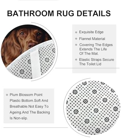 4PCS Halloween Witch Dog Bathroom Set with Non-Slip Rug and U Shape Toilet Cover