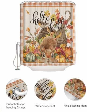 QueenKer 72x72 Shower Curtain Set with Hanging Organizer