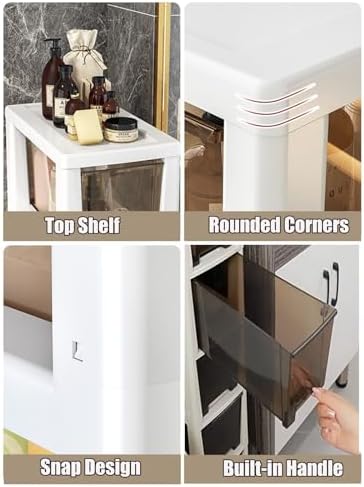 Ruiyijiou 75 Bathroom Storage Corner Shelf with Wheels