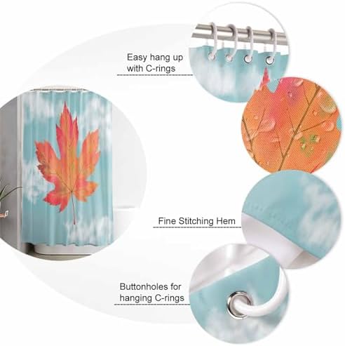 Thanksgiving Sky Fall 4 Pcs Waterproof Shower Curtain Set with Non-Slip Rugs