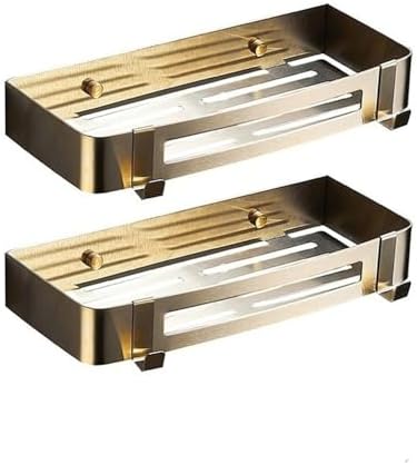 2-Pack Adhesive Shower Caddy with 4 Movable Hooks