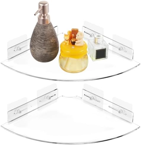 Epicover 2 Pcs Acrylic Wall Corner Shelves