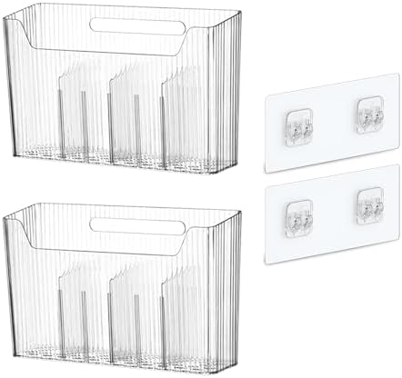 2 Pack Adhesive Mount Cabinet Door Organizer for Narrow Space and Bathroom Use