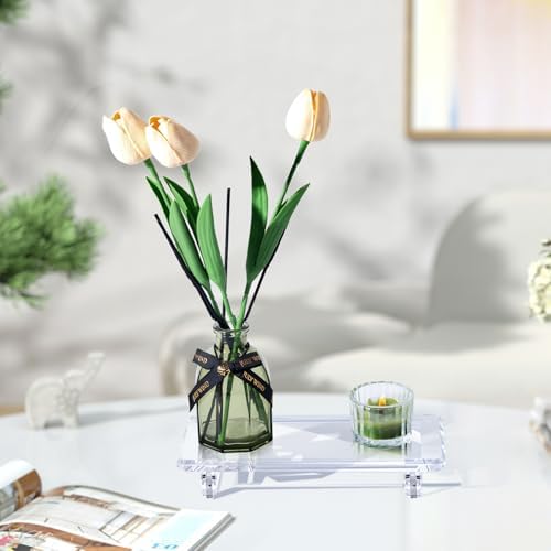 Acrylic Bathroom Counter Tray - Soap Dish and Vanity Decor Water-Resistant Small