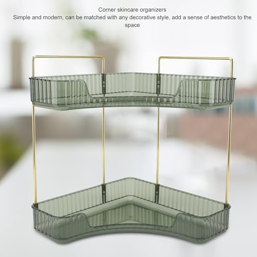 Beufee Corner Shelf 2 Tier Bathroom Organizer Dark Green