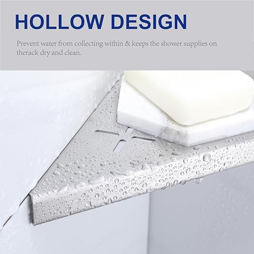10 Inch Corner Shower Shelf 2 Pack Stainless Steel Bathroom Organizer Rack No Drilling