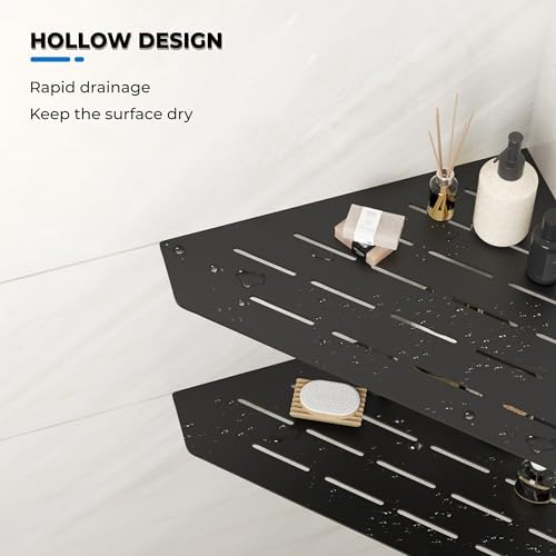 FerdY 2-Pack 10 Inch Matte Black Shower Shelf