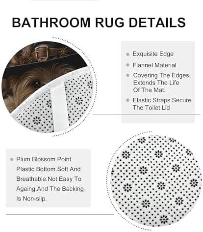 4PCS Halloween Witch Dog Bathroom Set with Non-Slip Rug and U Shape Toilet Cover 1