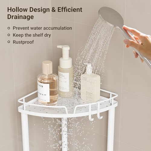 ELYKEN Corner Shower Caddy 3 Tier Rustproof Organizer White
