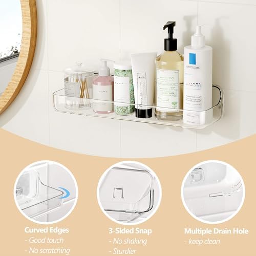 UDD Clear Adhesive Wall Mount Shower Caddy