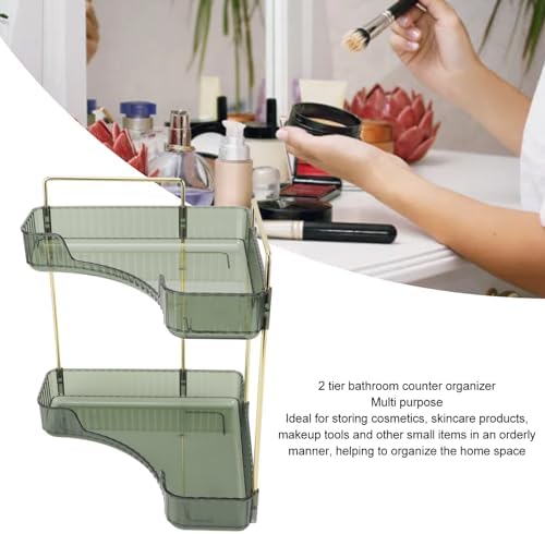Beufee Corner Shelf 2 Tier Bathroom Organizer Dark Green