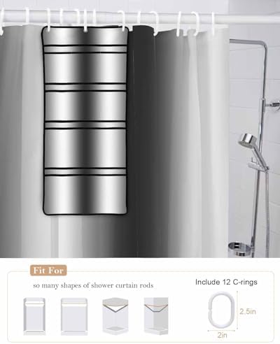 ZFUNCING Shower Curtain Organizer Set with 10 Pockets