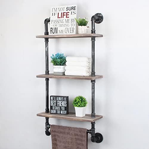 Industrial Style 3 Tier Towel Rack Over Toilet