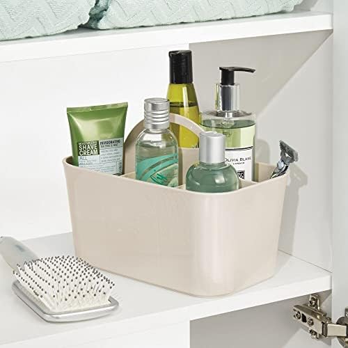 mDesign Small Plastic Shower Organizer Tote with Handle