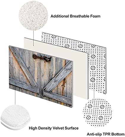Coxila Rustic Farmhouse Shower Curtain Set 4 Pcs