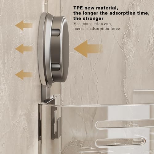 VOLPONE Corner Shower Shelf Suction Cup Mount