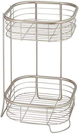 iDesign Forma Metal Wire Corner Shower Tower Caddy 2-Tier Satin Silver