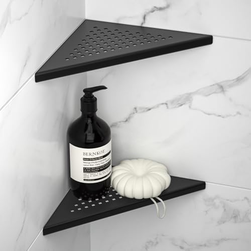 8 Inch Corner Shower Shelf 2 Pack Black