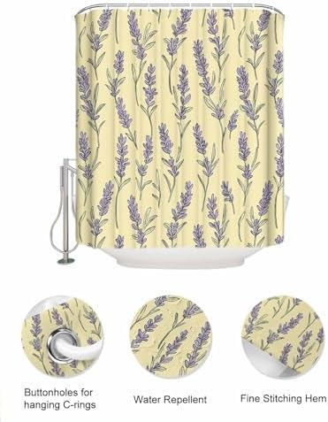 ZFUNCING Floral Shower Curtain Set with Organizer and Hooks