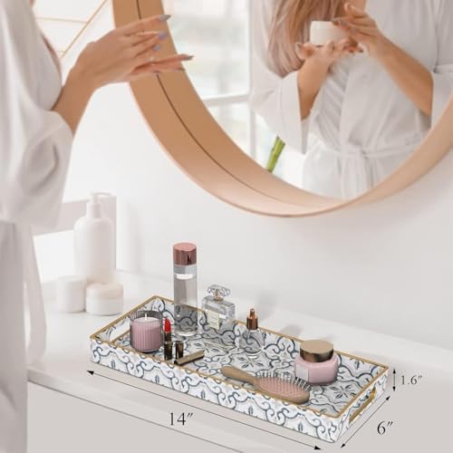 MAONAME White Decorative Tray with Handles