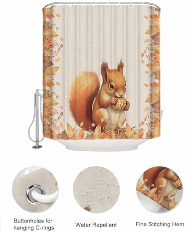 Shower Curtain with 10 Pockets and 3 Hooks