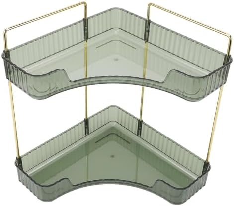 2 Tier Corner Bathroom Counter Organizer for Cosmetics and Skincare