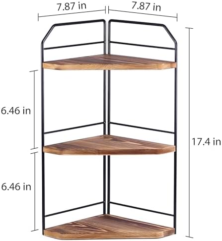 Corner Bathroom Counter Organizer 3 Tier Wood Vanity Shelf