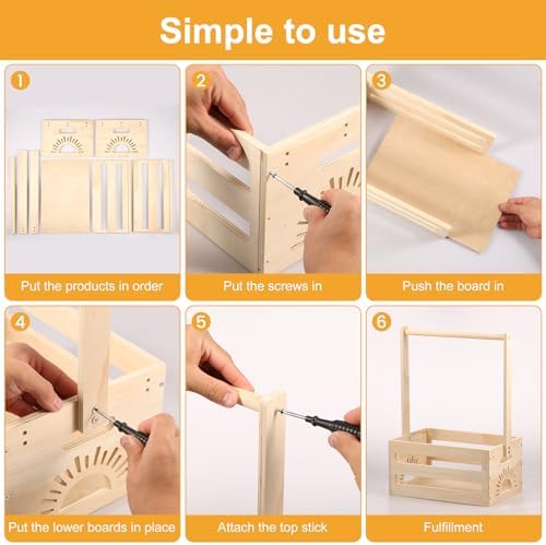 Wood Baby Shower Storage Crate with Handle