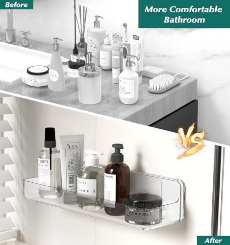 Clear Acrylic Shower Caddy with Adhesive Mount