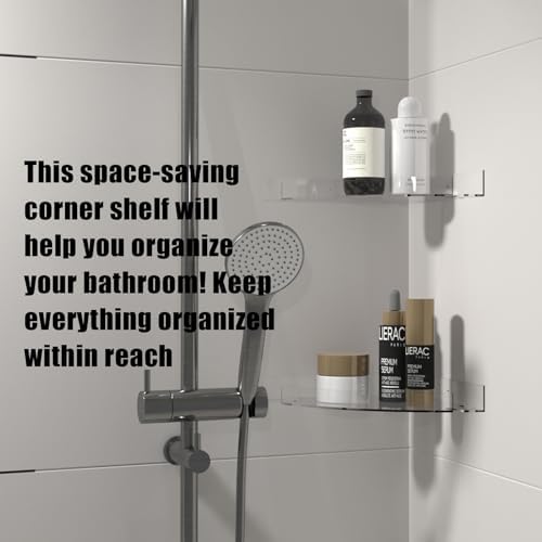 KATASKI 2 Pack Acrylic Shower Caddy Clear Corner Shelf for Bathroom Storage