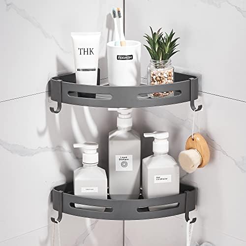 Hoomtaook 2-Tier Corner Shower Shelf No Drilling