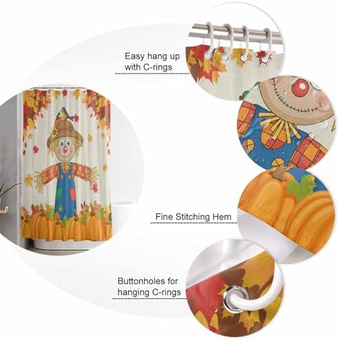 Thanksgiving Scarecrow 4-Piece Shower Curtain Set