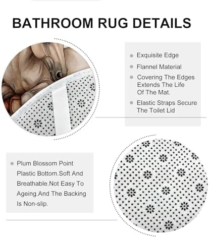 DESIHOM 4PCS Fall Horses Shower Curtain Set 72x72 with Hooks and Non-Slip Rug