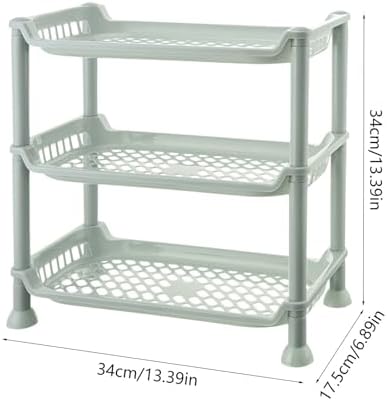 3 Tier Bathroom Counter Organizer with Guardrails and Non-Slip Feet