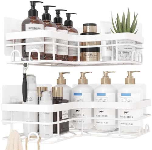 Corner Shower Caddy 2 Pack Adhesive Organizer