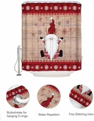 ZFUNCING Shower Curtain Set with 10 Pockets and Hooks 1