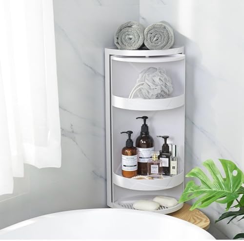 Rotating Corner Shelf Organizer 1-3 Layers Space-Saving Grey