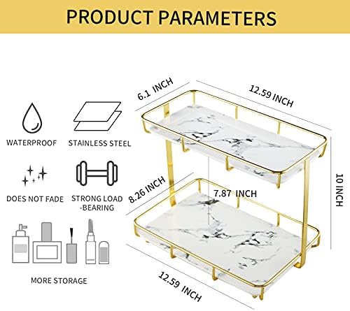 Dobbyby Multi-Purpose Stainless Steel Bathroom Organizer Tray