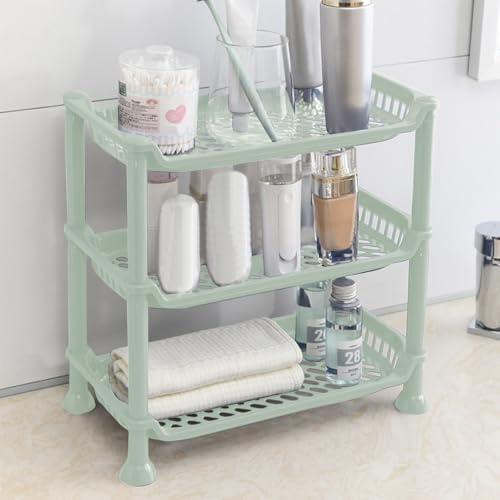 3 Tier Bathroom Counter Organizer with Guardrails and Non-Slip Feet