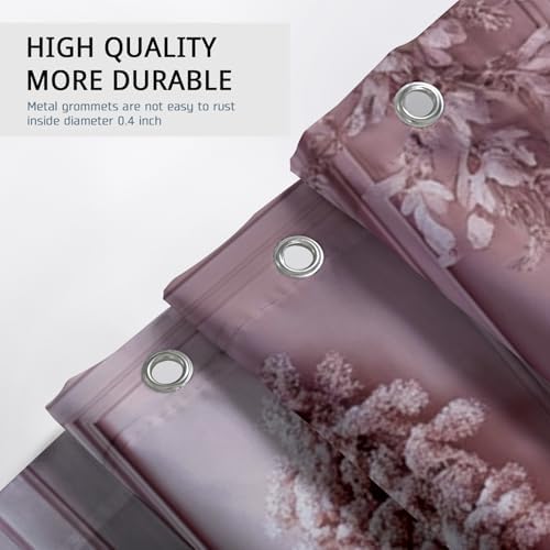 DESIHOM Christmas Tree Fireplace Pink Shower Curtain Set 72 Inch